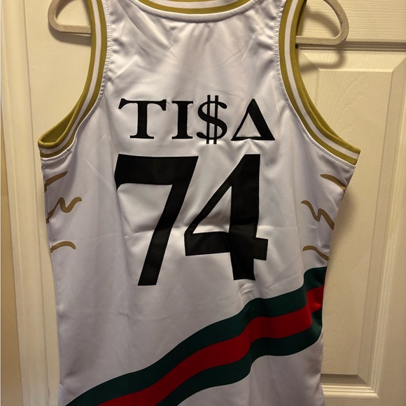 TISA Headgear Classics Men’s Green/Red Stripe Basketball Jersey Size Medium BNWT - Picture 6 of 9